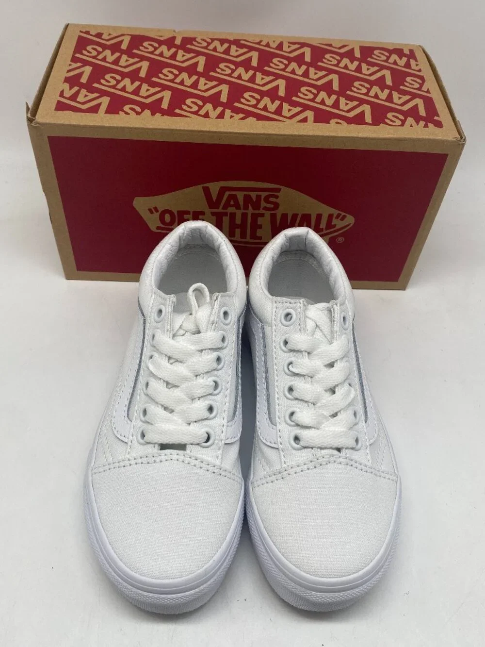 VANS OLD SKOOL WHITE US YOUTH SIZE 12